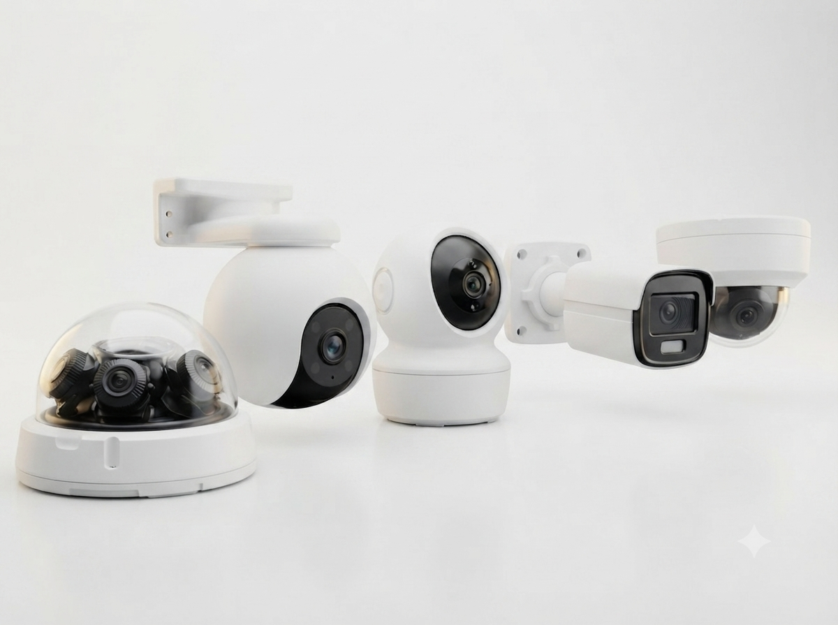 CCTV surveillance system with bullet and dome security cameras for commercial and residential security