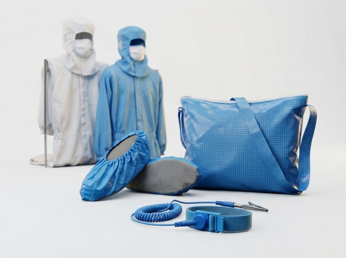Cleanroom and ESD consumables including antistatic bags, ESD gloves and cleanroom swabs
